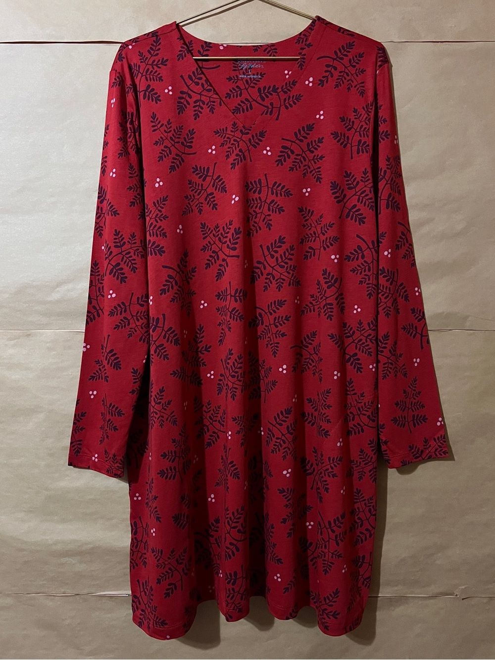 Gudrun Sjoden | Judit Jersey Tunic Mini Dress Popover Organic Cotton Red Size L